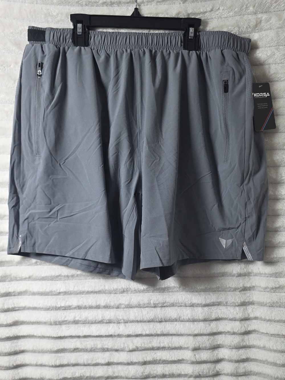 0558 Korsa Men's Gray Athletic Shorts; XL